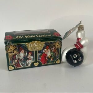 •Old World Christmas Blown Glass Bowling Ball & Pins Ornament NWT•
